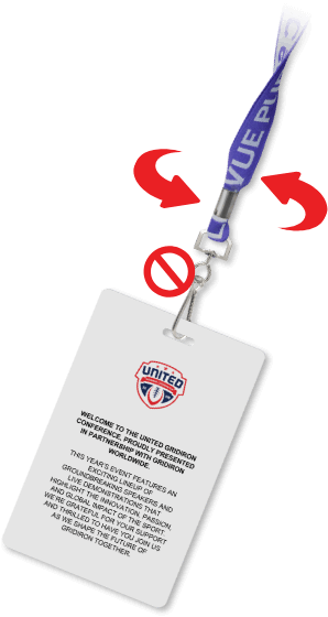 Event Lanyards Twisting Badge to Face Backwards