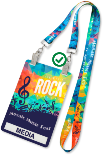 Dual End-Fitting Event Lanyards with badge facing forwards