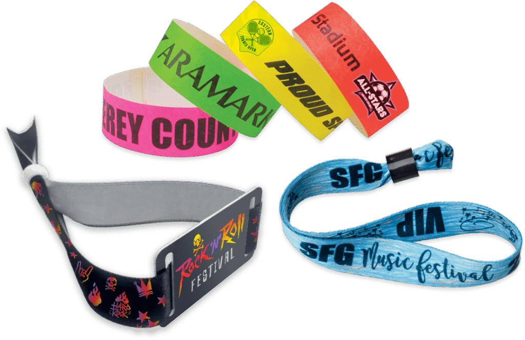 Group of Custom Event Wristbands